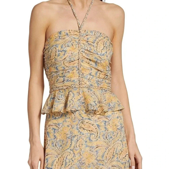 VERONICA BEARD Arienne Gathered Halterneck Top size 00 B992 - Picture 5 of 9